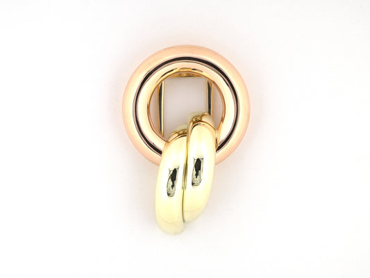 24300 - Retro Cartier Gold Hollow Circular Bow Pin