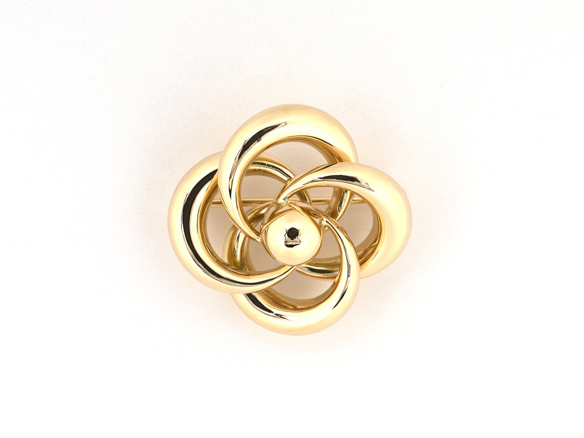 24309 - Circa 1950 Gold Hollow Lovers Knot Pin