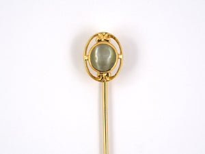 30218 - SOLD - Victorian Gold Cats Eye Stick Pin