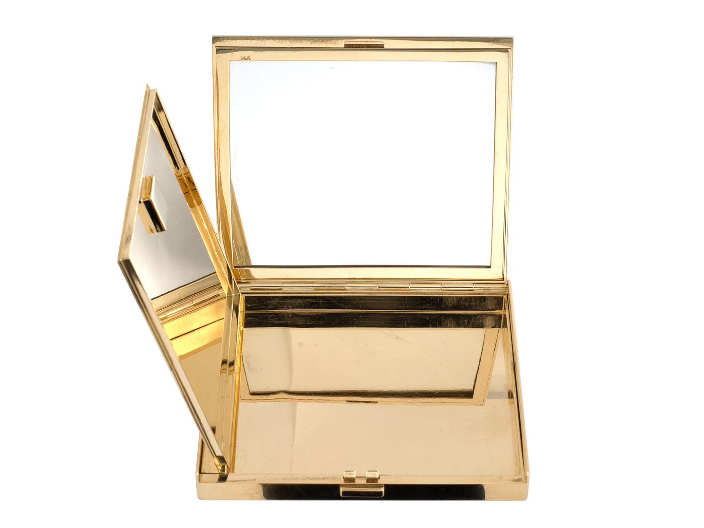 30431 - Circa 1930s Gold Platinum Diamond Ruby Japanese Geisha Compact Cigarette Case