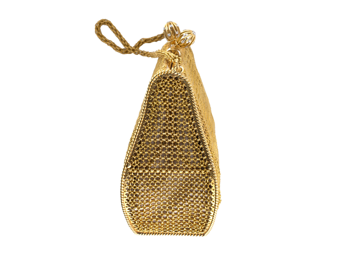30571 - Circa 1950 Gold Platinum Diamond Mesh Purse
