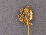 30671 - Gold Diamond Imitation Pearl Elk Stick Pin