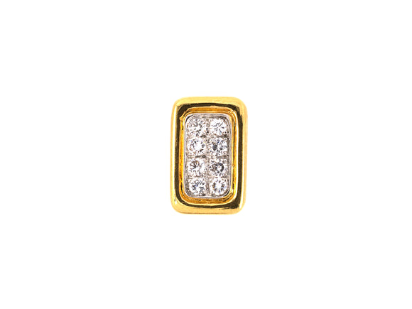 30879 - SOLD - Gold Diamond Rectangle Tie Tack