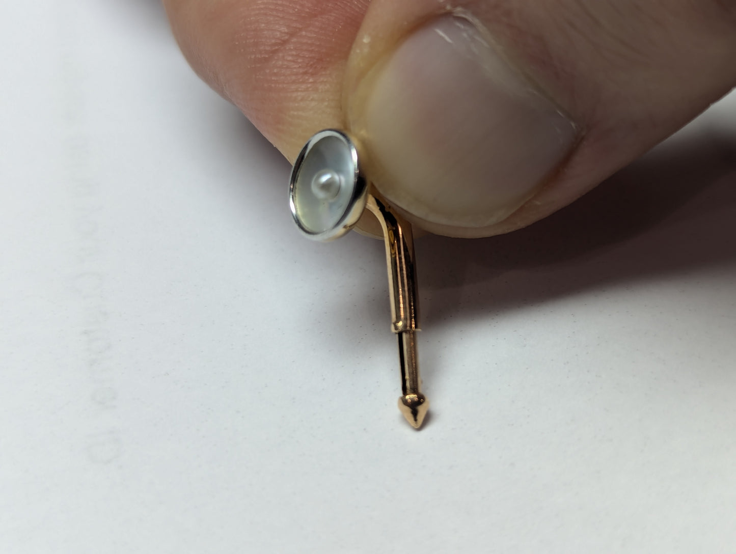 31156 - SOLD - Art Deco Larter Platinum Gold Mother Of Pearl Shirt Studs