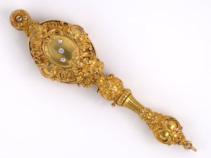 31213 - SOLD - Circa1900 Krementz Gold Diamond Lorgnette