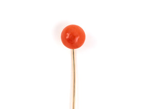 31274 - SOLD - Victorian Gold Coral Stick Pin