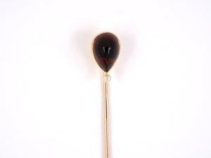 31319 - SOLD - Victorian Gold Citrine Pearl Stick Pin