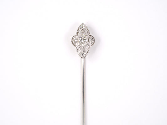 31340 - Art Deco Platinum Diamond Stick Pin