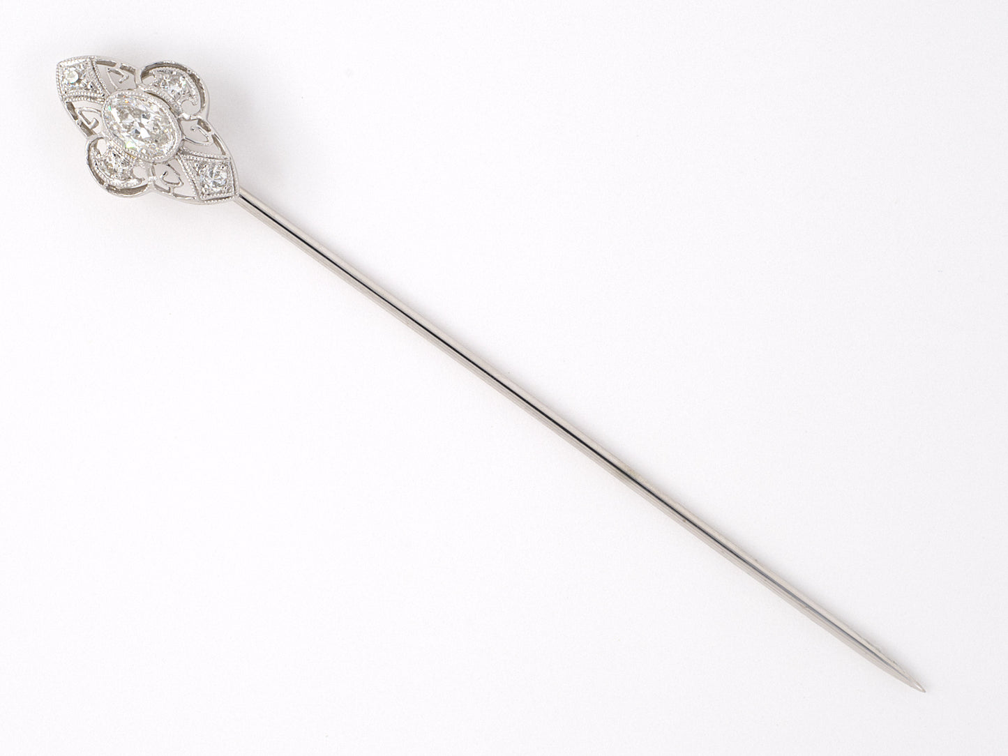 31340 - Art Deco Platinum Diamond Stick Pin