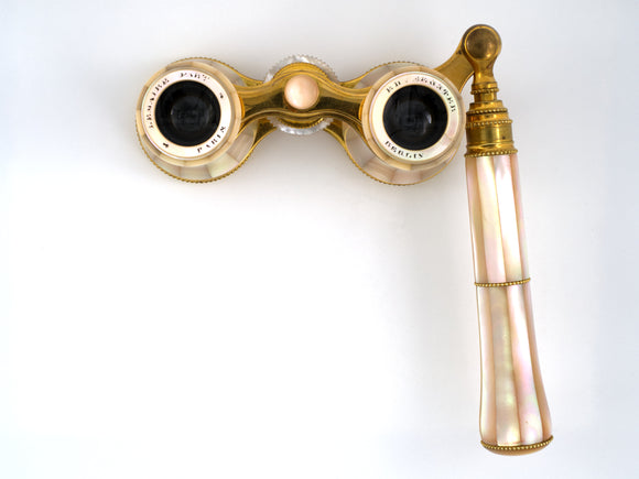 31361 - SOLD - Circa 1900 Mother Of Pearl Brass Opera Glasses