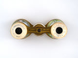 31362 - Circa 1900 Mother Of Pearl Enamel Brass Opera Glasses