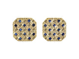 31368 - Circa 1960 Tiffany Gold Sapphire Square-Octagonal Weave Cuff Links