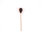 31369 - Victorian Gold Pear Shape Garnet Pearl Stick Pin