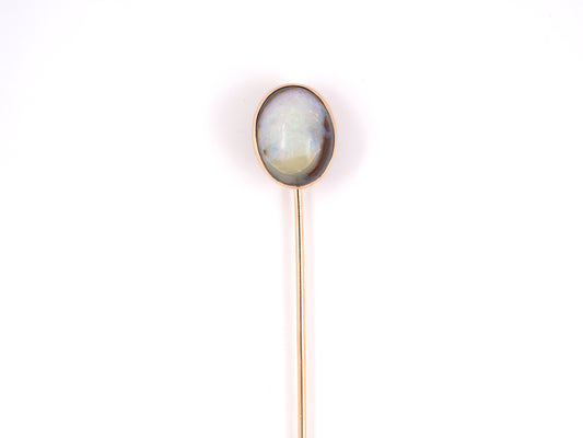 31370 - SOLD - Victorian Gold Oval Opal Stick Pin
