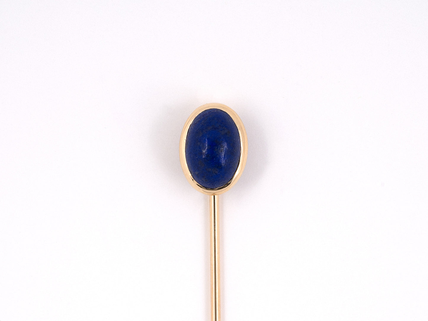 31378 - SOLD - Victorian Dreher Gold Oval Lapis Stick Pin