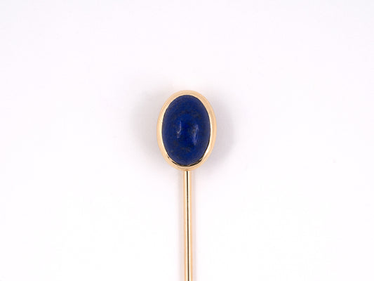 31378 - SOLD - Victorian Dreher Gold Oval Lapis Stick Pin