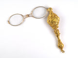31388 - Art Nouveau Circa1900 Krementz Gold Diamond Lorgnette