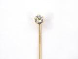 31393 - Circa 1903 Victorian Gold Diamond Basket Set 6-Prong Tulip Stick Pin