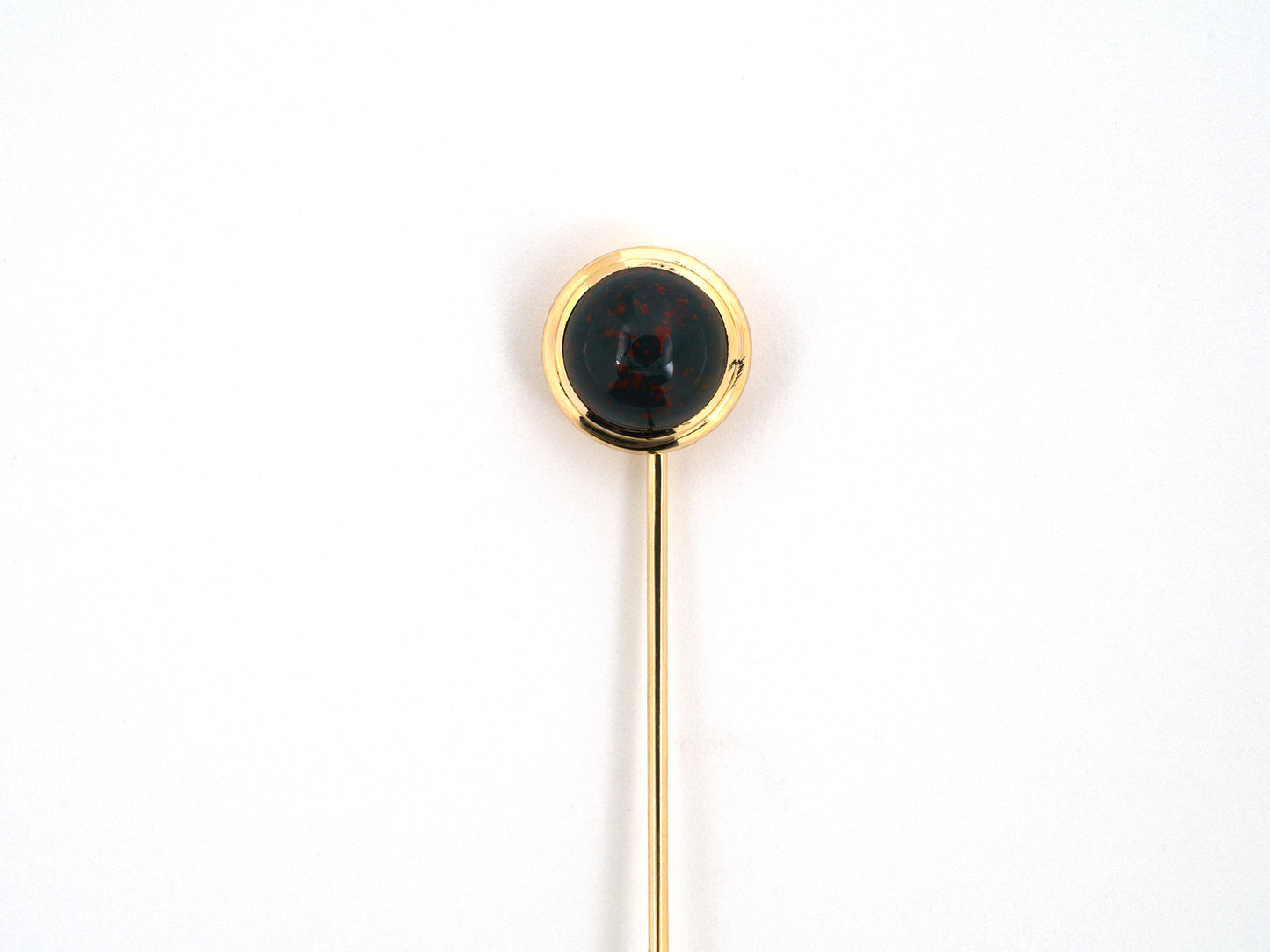31396 - Gold Bloodstone Cabochon Stick Pin