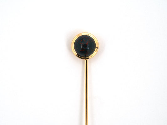 31396 - Gold Bloodstone Cabochon Stick Pin