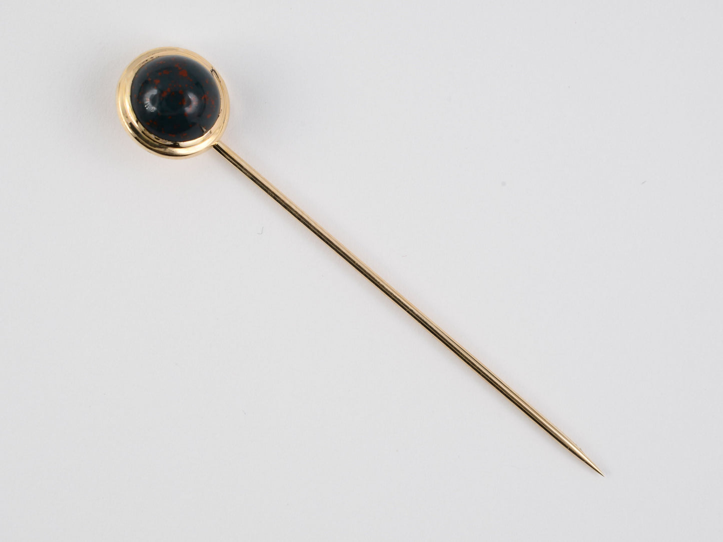 31396 - Gold Bloodstone Cabochon Stick Pin