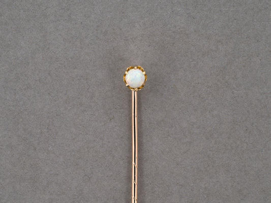 31397 - Gold Opal Scalloped Set Stick Pin