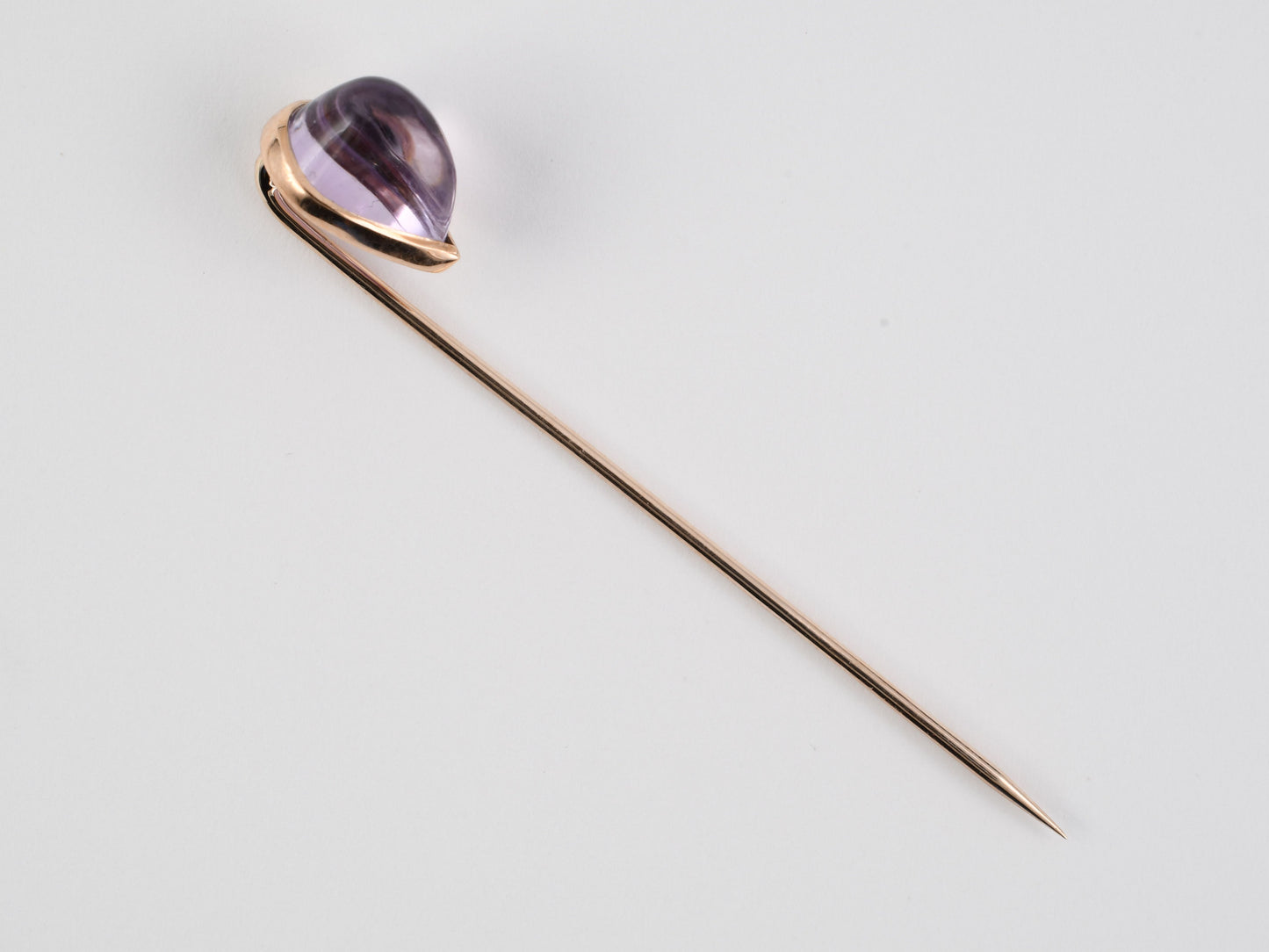 31400 - Gold Amethyst Stick Pin