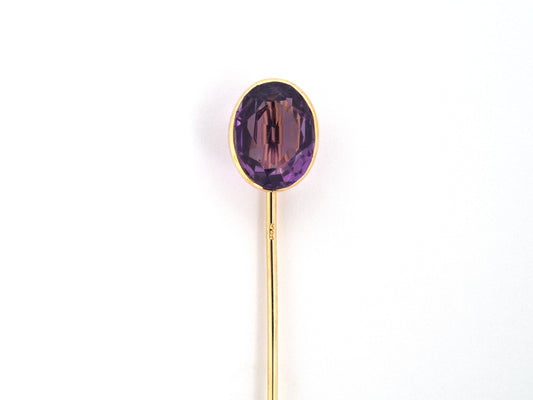 31401 - Gold Amethyst Stick Pin