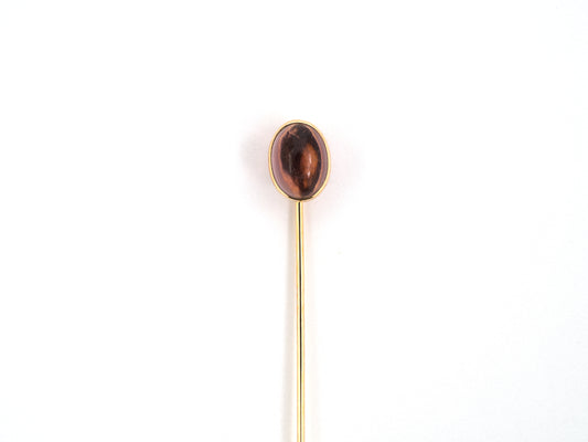 31403 - Gold Amethyst Oval Stick Pin