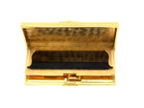 33807 - Art Deco Gold Ruby Compact Tortoise Shell Comb Lipstick Holder