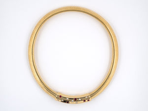 40080 - SOLD - Circa 1946 Retro Trabert & Hoeffer-Mauboussin Gold Choker Necklace