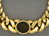 40213 - SOLD - Bulgari Gold Roman Coin Curb Link Necklace