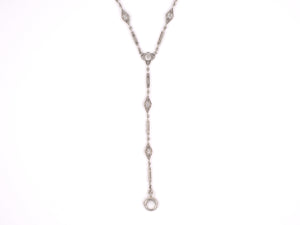 40968 - Platinum Diamond Filigree Bar Link Sautoir Necklace