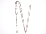 40968 - Platinum Diamond Filigree Bar Link Sautoir Necklace