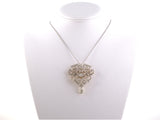 41942 - Edwardian Platinum Gold Diamond Pin Pendant Necklace