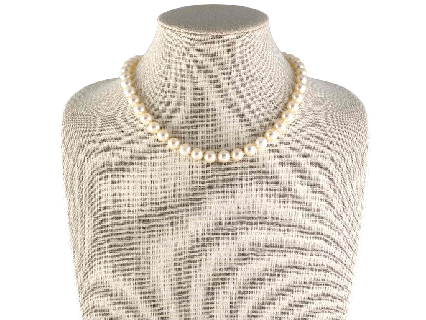 41988 - SOLD - 1970s Platinum Akoya Pearl Diamond Necklace