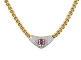 41999 - Chalson Gold Topaz Diamond Emerald Pendant