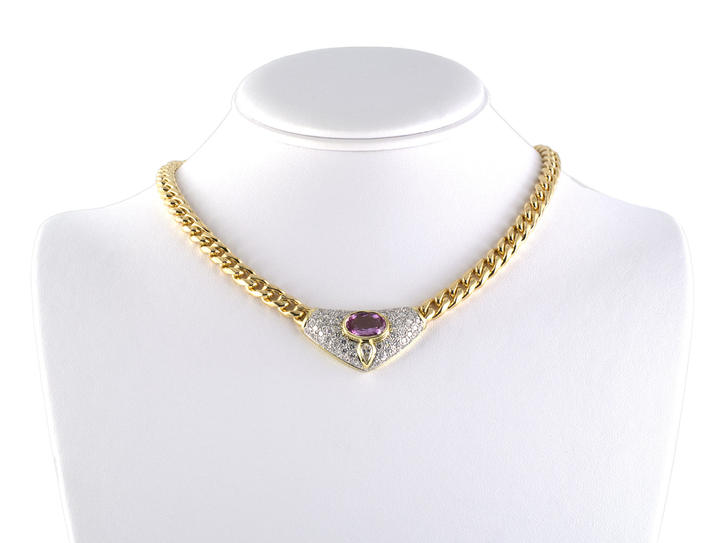 41999 - Chalson Gold Topaz Diamond Emerald Pendant