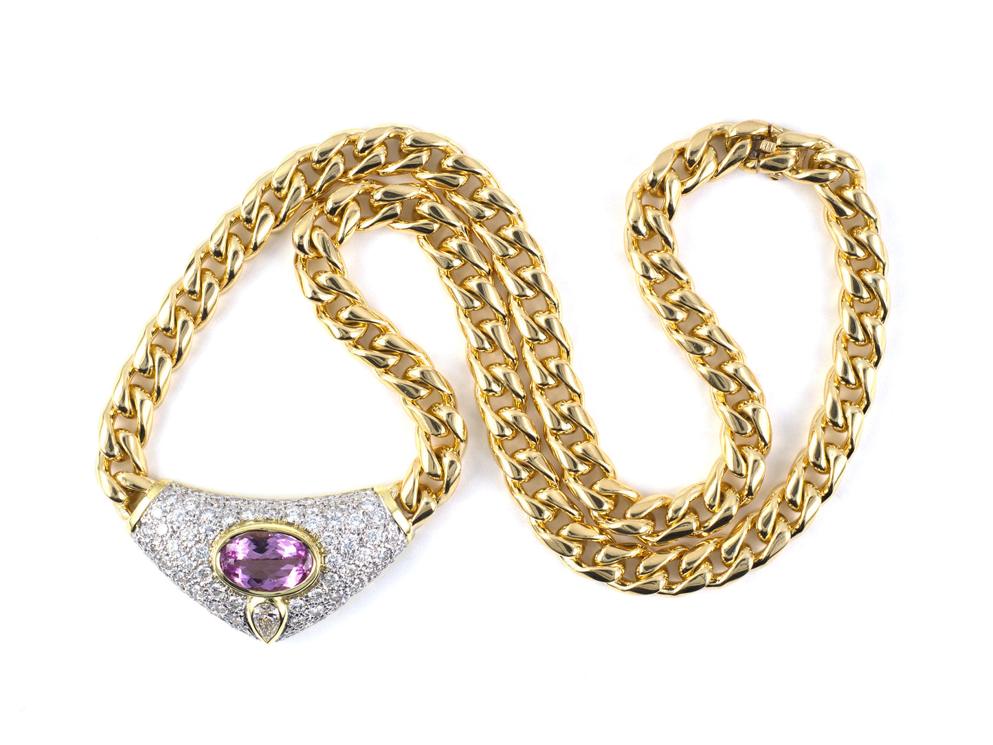 41999 - Chalson Gold Topaz Diamond Emerald Pendant