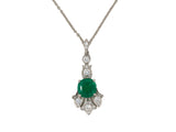 42509 - Yard Platinum Diamond AGL Colombian Emerald Pendant Necklace