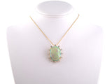 42571 - Circa 1960s F.J. Cooper Platinum Gold Opal Diamond Pin Pendant