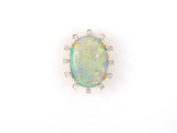 42571 - Circa 1960s F.J. Cooper Platinum Gold Opal Diamond Pin Pendant