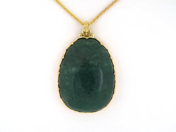 43326 - Circa 1970 Buccellati Gold Aventurine Aquarius Pendant