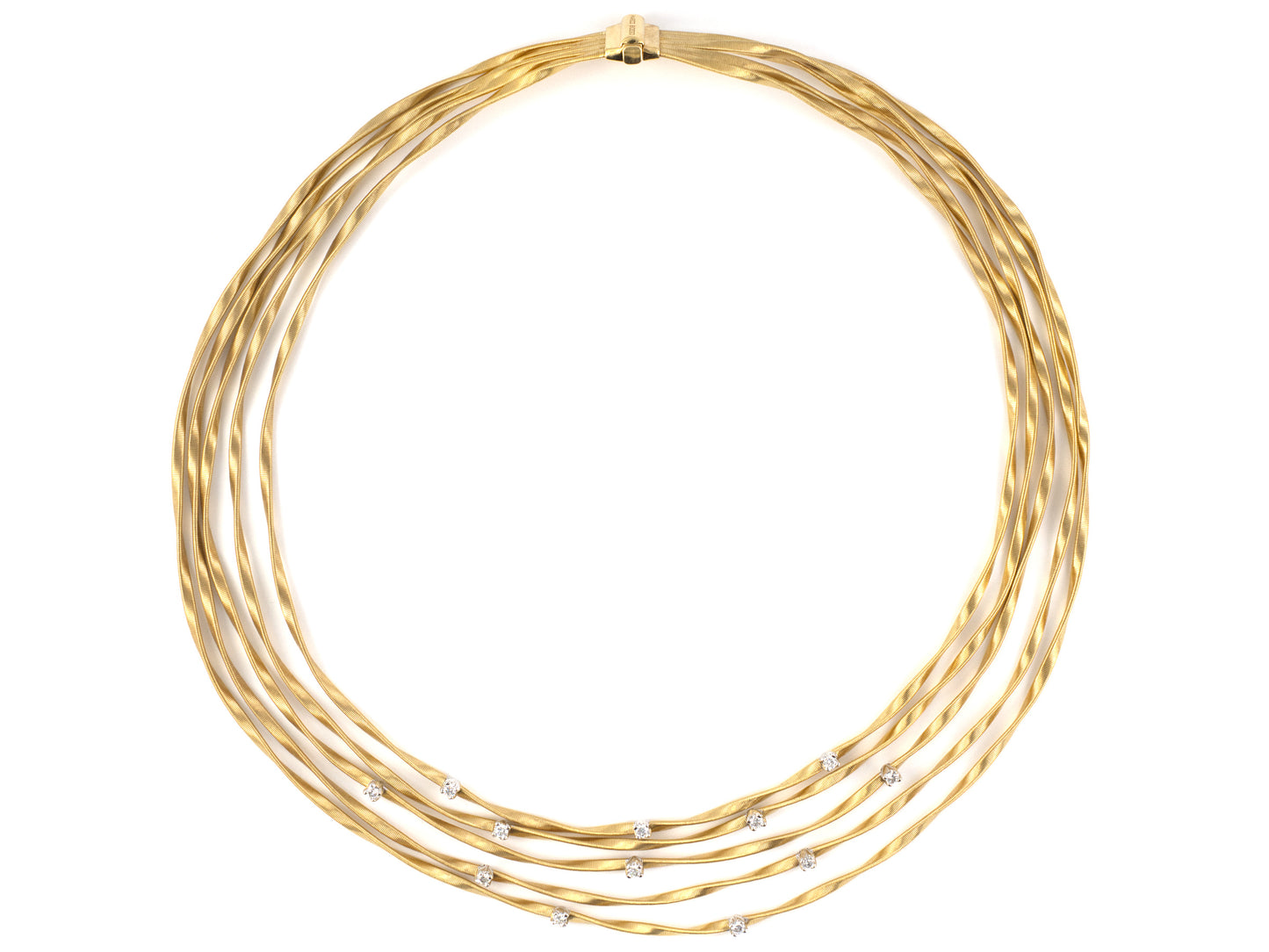 43359 - Marco Bicego Italian Gold Diamond Marrakech Wire Necklace