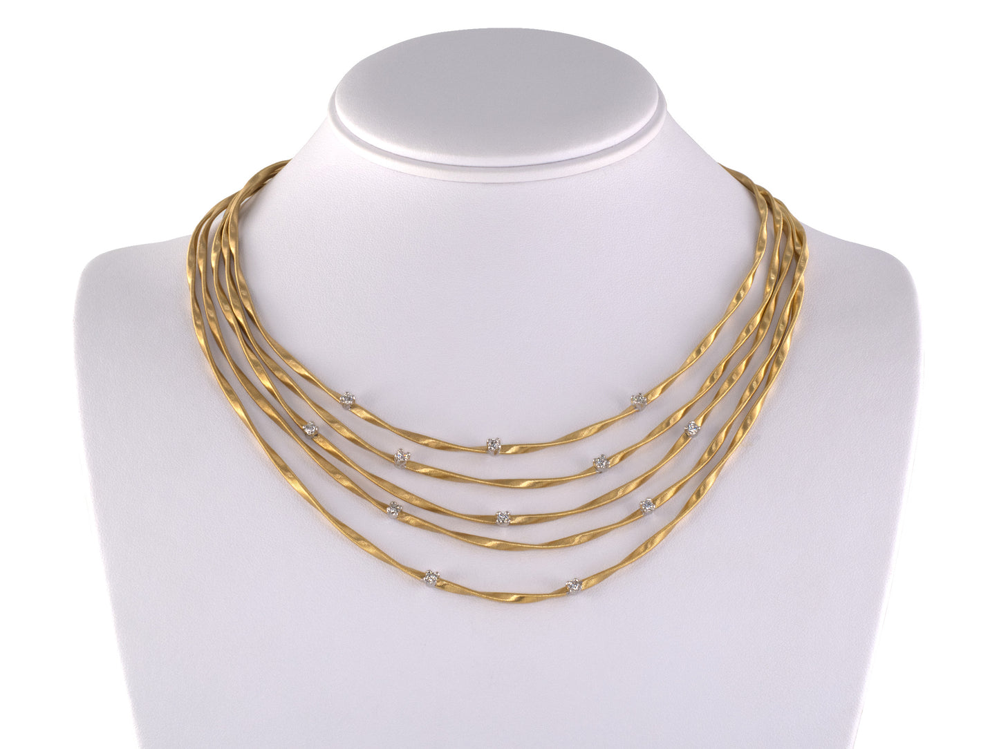 43359 - Marco Bicego Italian Gold Diamond Marrakech Wire Necklace
