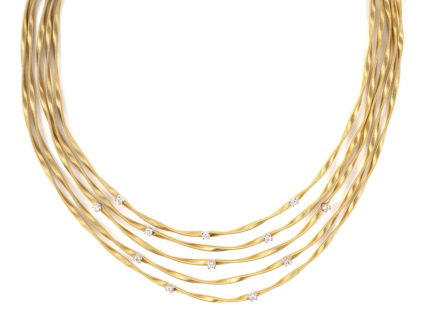 43359 - Marco Bicego Italian Gold Diamond Marrakech Wire Necklace