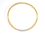 43436 - Gold Diamond Twist Choker Necklace