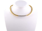 43436 - Gold Diamond Twist Choker Necklace