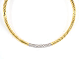 43436 - Gold Diamond Twist Choker Necklace