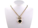 43474 - Gold Tourmaline GIA Diamond Drop Dangle Pendant Necklace